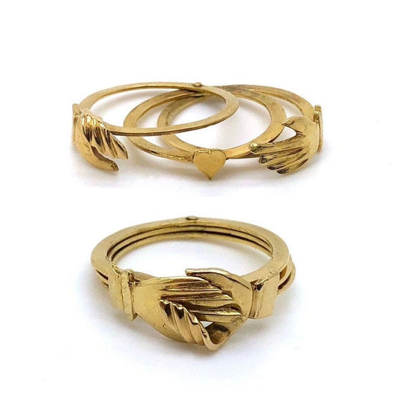 V I N T A G E // 18k Fede Gimmel ring / yellow gol