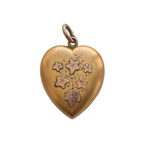 A N T I Q U E // star ivy love / 9k puffy heart with star ivy vines / a pendant or charm