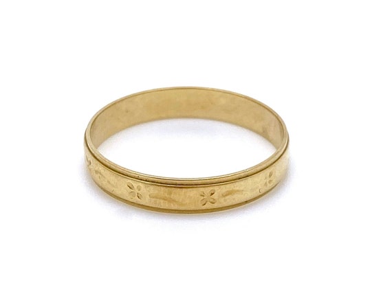 V I N T A G E // simple pattern wedding band / 14k