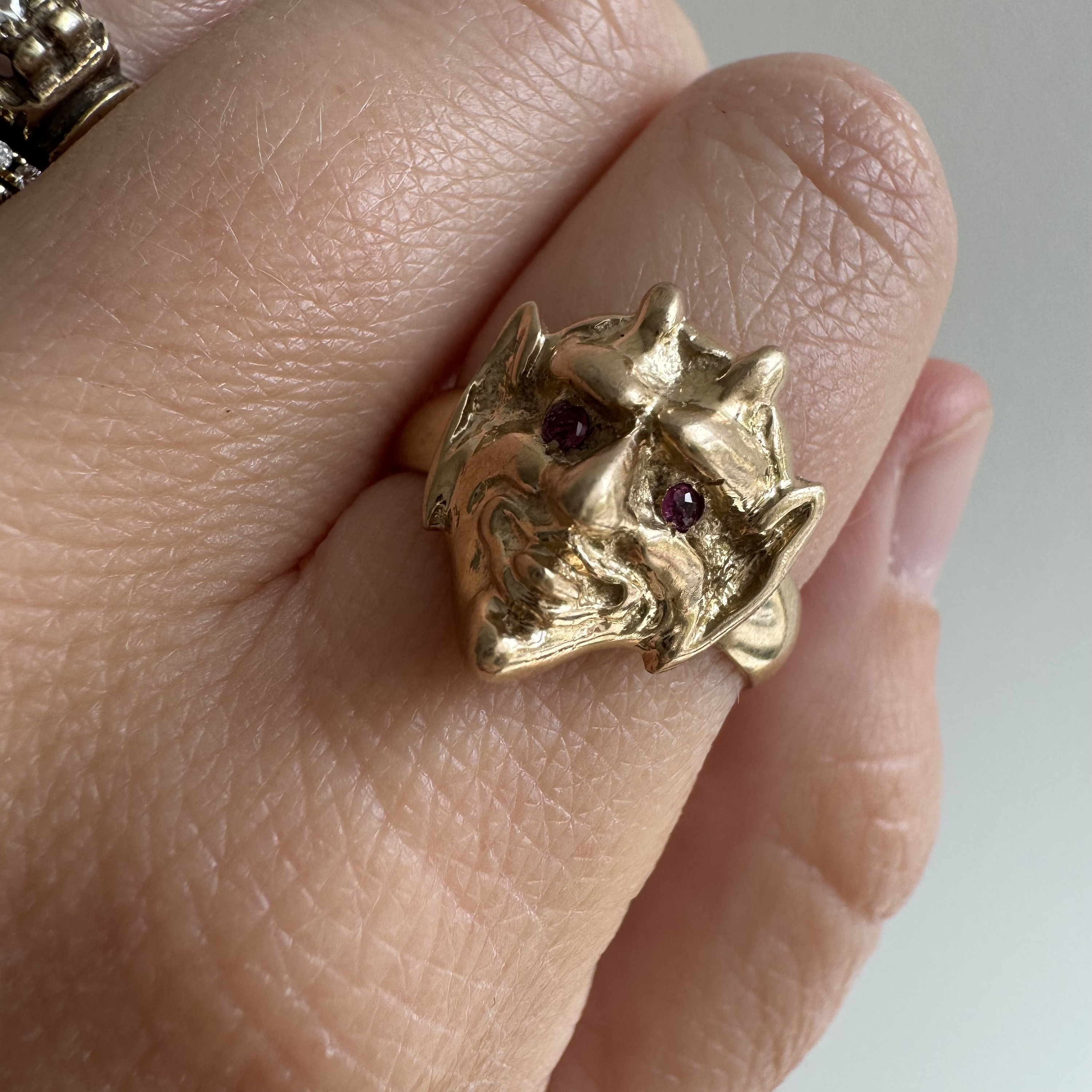 Reimagined A N T I Q U E // Trickster Spirit / 14k and Ruby