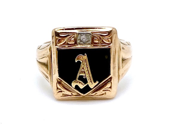 V I N T A G E // magnificent onyx / 10k ring / sig