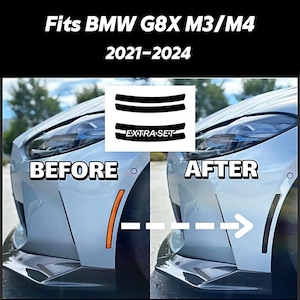 Cubierta de vinilo/reflector negro para eliminar las luces de posición laterales de los BMW G80 G82 M3 M4