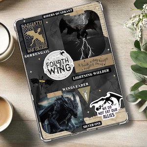Fourth Wing Kindle Case Insert: Dragons, Xaden and Violet, Iron Flame, Onyx Storm