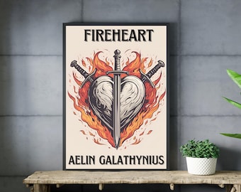 Grafika z Mieczem Ognistego Serca: Tron ze Szkła, Aelin Galathynius (pobranie cyfrowe)