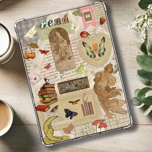 Cottagecore Kindle Insert: Bookish Collage, Reader theme, romance reader