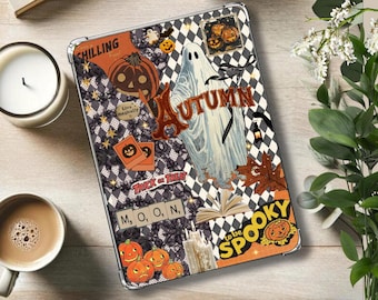 Spooky Halloween Kindle Hülle: Vintage Herbst Thema, gruselige Kürbisse, Papierweiß, Colorsoft, Basic, digitaler Download