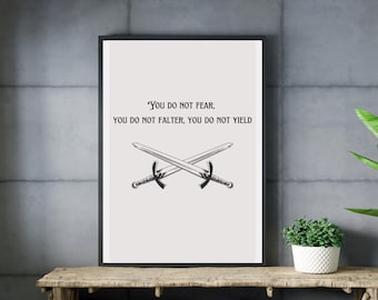 ACOTAR Sword Print: You Do Not Yield, Fantasy Book Art, SJM, ACOMAF (Digital Print)