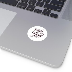 Christian Inspirational Round Vinyl Stickers, Faith Decor, Child of God Quote, Gift for Believers, Bible Verse Art