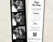 Photo Strip Wedding Save the Date, Photo Booth Save the Date, Photo Save the Date, Minimalist, Instant Download, Editable Template, 2x6