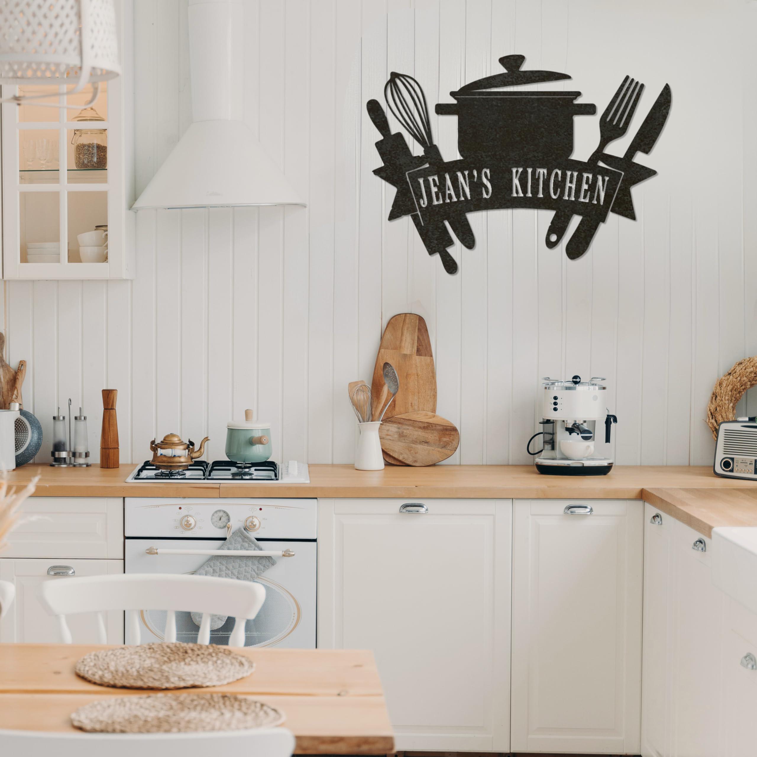 Custom Kitchen Sign, Personalized Metal Wall Art, Rustic Metal Sign for ...