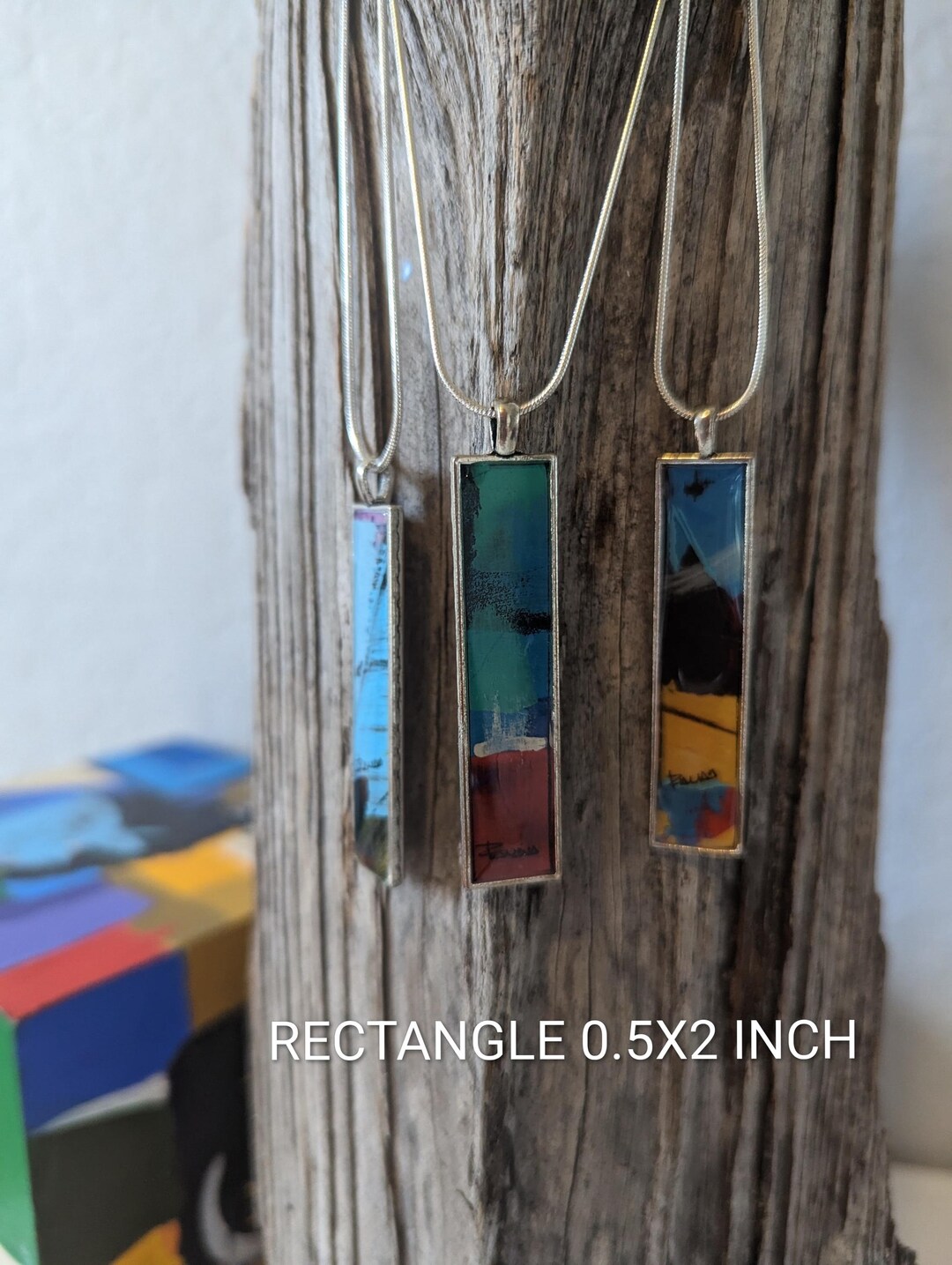 Unique Silver Pendants Made of Hand-painted Art Pieces (necklace ...