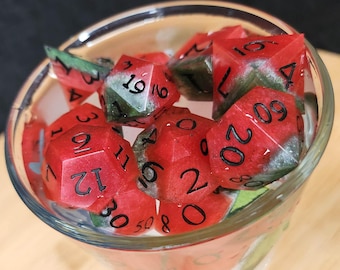 Watermelon Dice Set Sharp Edge Dice 7-set for TTRPGs