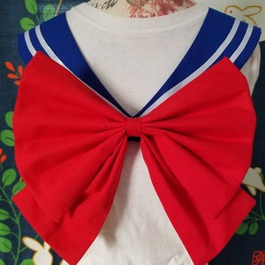 Moon Cosplay Costume - Royal Blue Collar and Red Bow