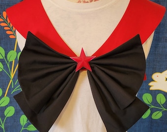 Eternal Vesta Cosplay Costume Red Collar, Black Bow and Red Star Brooch