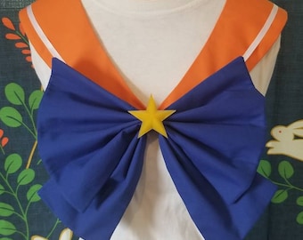 Eternal Venus Cosplay Costume Orange Collar, Blue Bow and Yellow Star Brooch