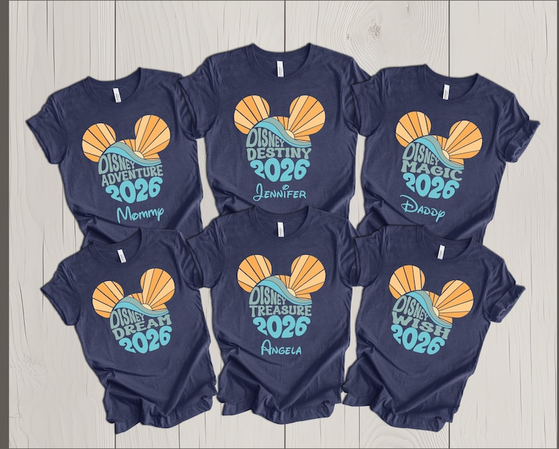 Disney Cruise Shirt – Magic, Wonder, Dream, Fantasy, Wish, Treasure, Destiny, Adventure, Disney Ship 2026 immagine 1