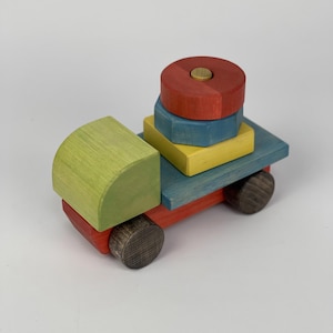 Handmade Wooden Stacking Truck Toy. Educational, EcoFriendly Toy for Toddlers. Baby boy girl gift. Montessori Inspired Sorting. Learning Toy