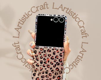 Leopard Print Slim Phone Case: Elegant Protective Cover for Galaxy Z Flip