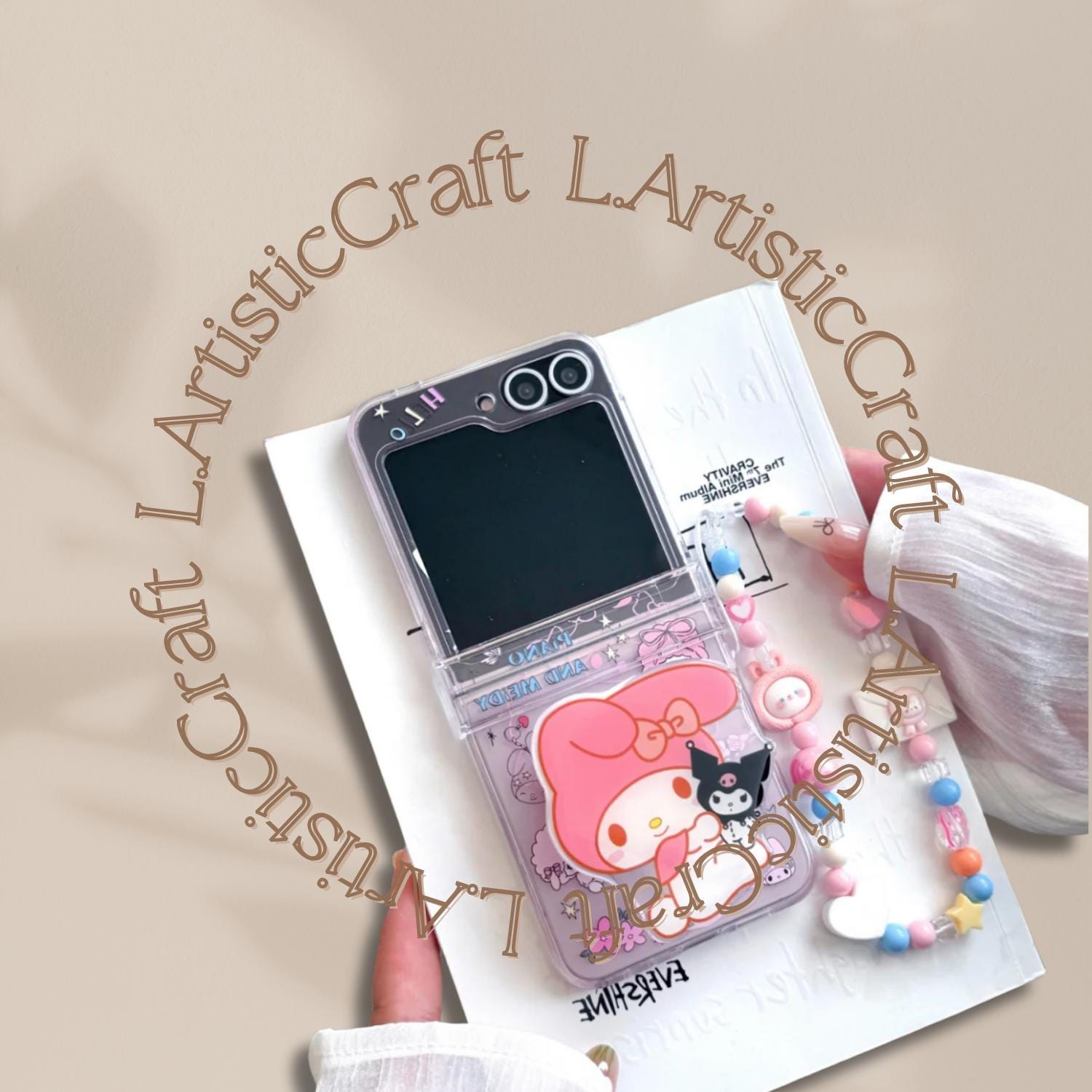 Clear Cute Melody Cinnamoroll Phone Case for Samsung Galaxy Z