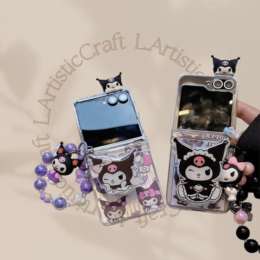 Kuromi Cartoon With Magnetic Stand & Hinge Phone Case for Samsung Galaxy Z Flip7 FE Flip6 Flip5 Flip4 Flip3 Soft Protective Cover - Etsy