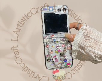 Hello Kitty Samsung Galaxy Z Flip Phone Case with Bracelet