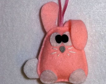 PATTERN Bunny Rabbit Ornament - Pink Bunny Rabbit Felt Christmas Ornament Easter