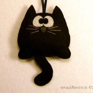 PATTERN Cat Ornament Grey Kitty Felt Christmas Ornament Kitten Meow Pussy Cat Black Cat Haloween Gift Topper Feline image 2