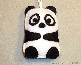 Panda Ornament PATTERN Felt Christmas Ornamentation DIY Sewing Project Gift Topper PDF