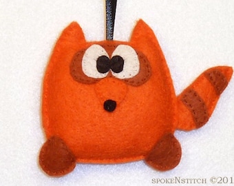 Raccoon Ornament PATTERN Felt Christmas Ornamentation DIY Sewing Project Gift Topper PDF