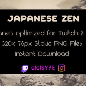 Japanese Zen Twitch & Kick Panels - Stream Panels - Twitch Panels - Kick Panels