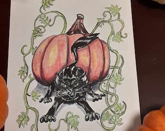 Print Pumpkin Patch Cat