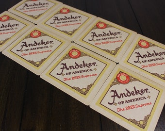 Vintage Andeker Beer Paperboard Coasters Set of 8 Pabst Brewing Company