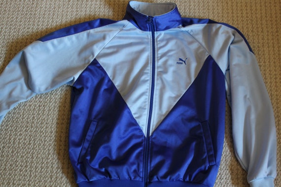 Vintage Puma Full Zip Track Jacket Blue/Light Blu… - image 1