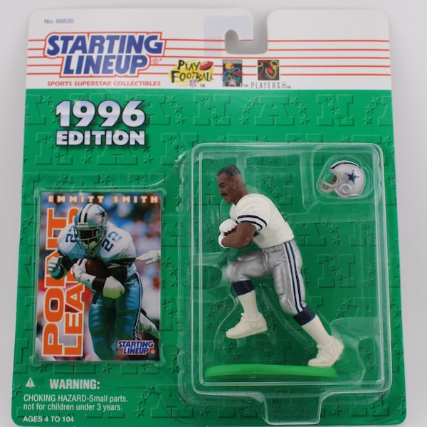 1996 Emmitt Smith Starting Lineup NFL Dallas Cowboys Action Figure Factory Sealed