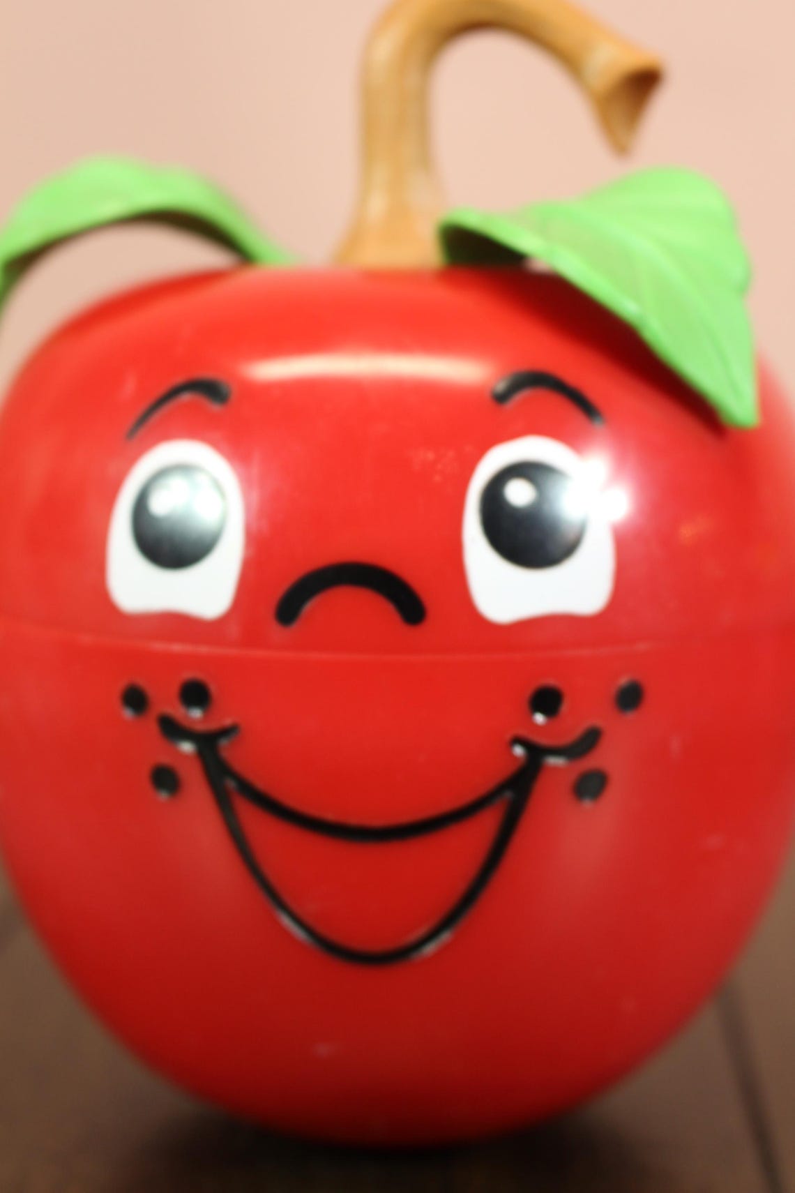 Vtg Fisher Price Happy Apple Roly Poly Chime Toy #435 Long Stem Version ...