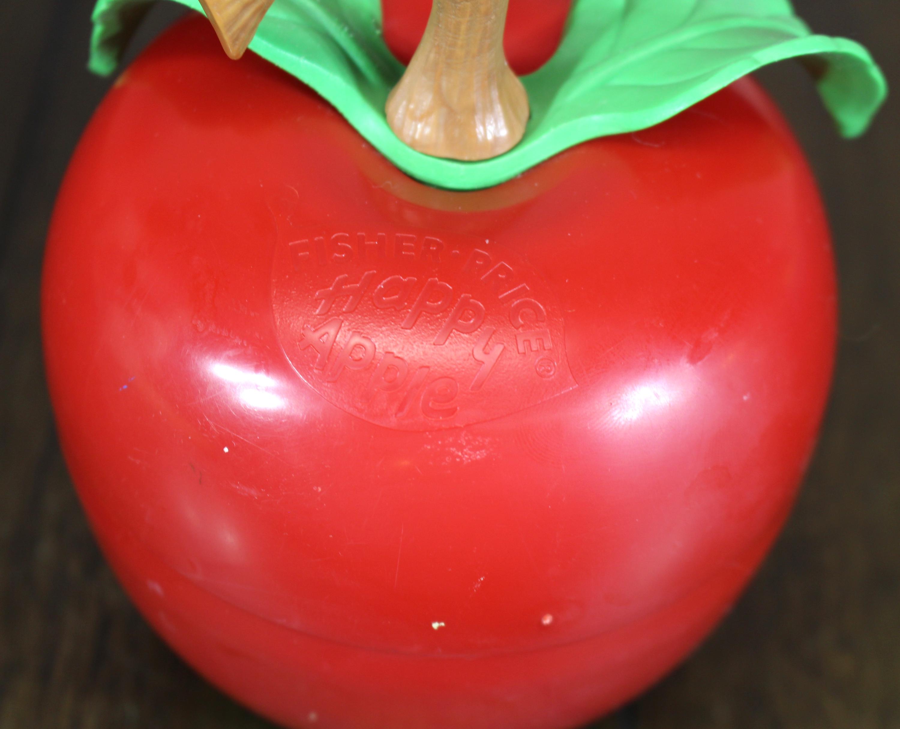 Vtg Fisher Price Happy Apple Roly Poly Chime Toy #435 Long Stem Version ...