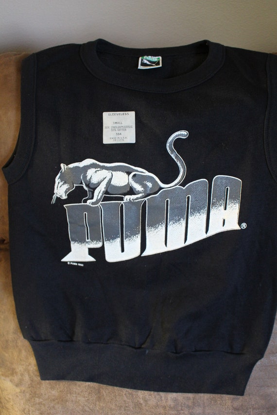 Vintage 80's Puma Sleeveless Sweatshirt NOS Small 