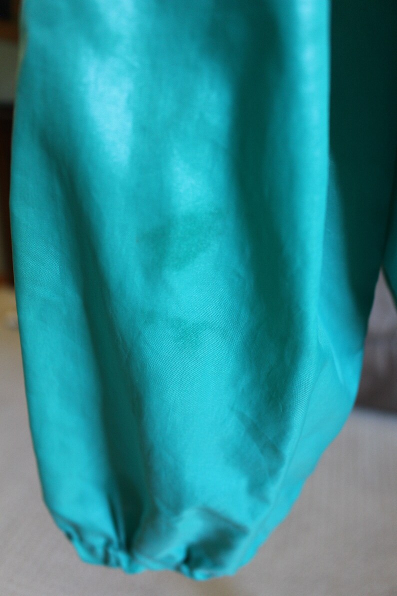 Vintage 80's Izod Lacoste 1/4 Zip Jersey Teal Chaqueta cortavientos con capucha Preppy Grande imagen 5