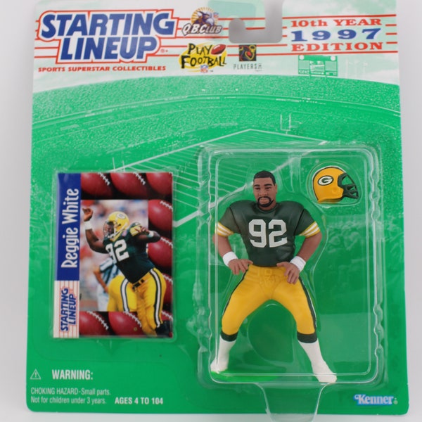 1997 Reggie White Starting Lineup NFL Green Bay Packers Action Figure Factory Sealed