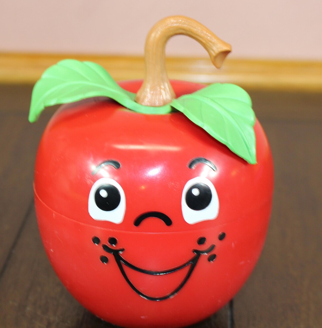 Vintage Fisher Price Happy Apple Roly Poly Chime Toy #435 Long Stem ...