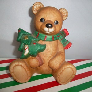 homco christmas bear etsy homco christmas bears