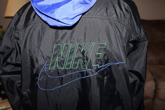 nike windbreaker green and black