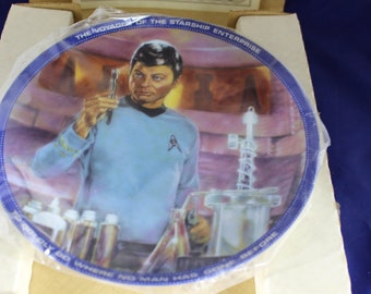 Star Trek los viajes de la nave espacial Enterprise Dr McCoy Collector's Plate Hamilton Collection/Ernst Mint 1983 COA