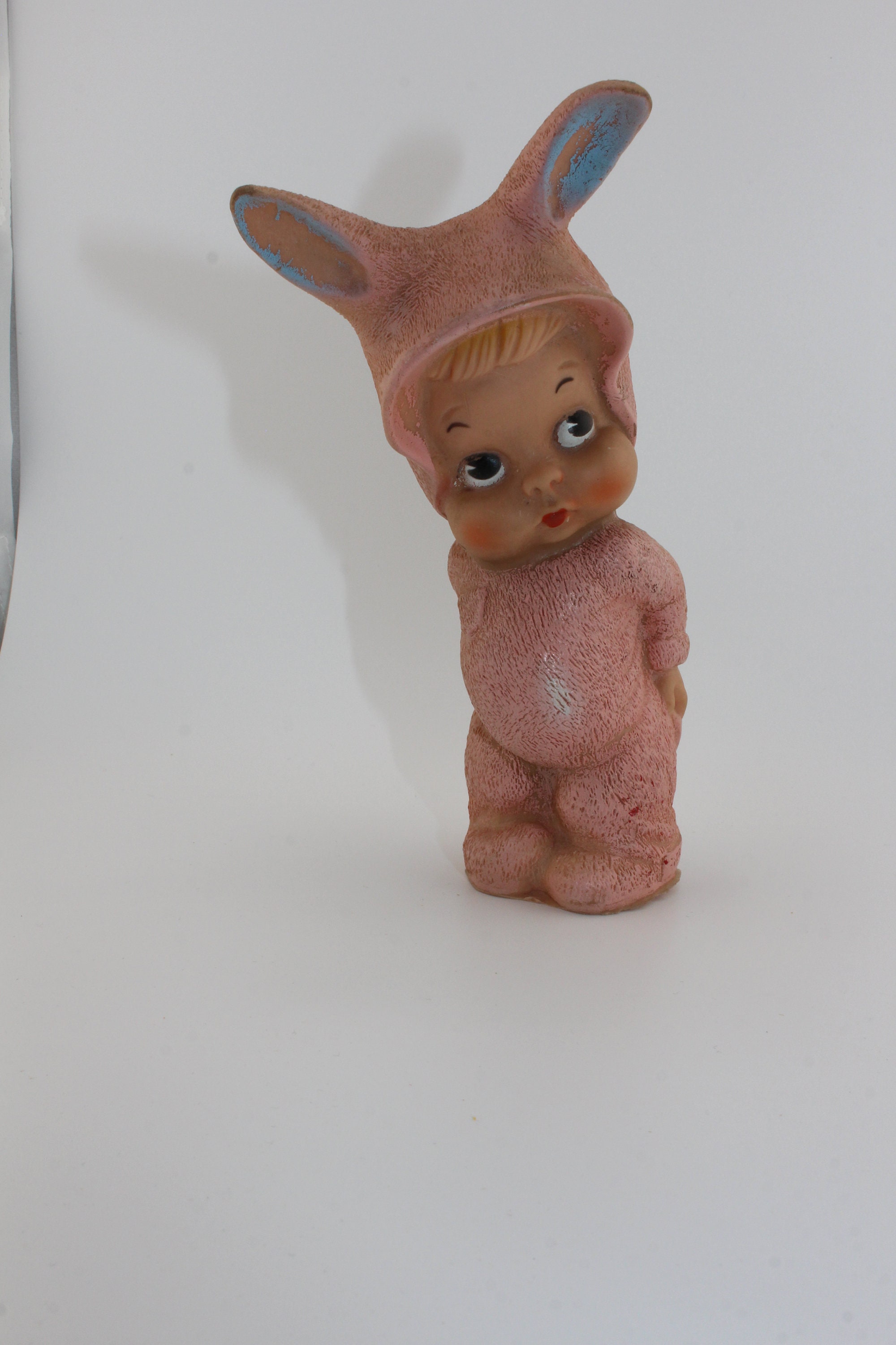 Vintage Girl Bunny Rabbit Easter Soft Rubber Squeeze Toy Dreamland