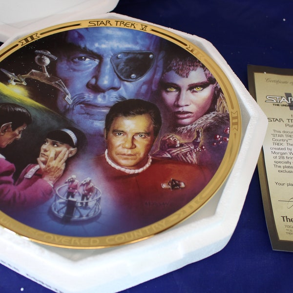 Star Trek VI The Movies The Undiscovered Country Collector Plate Hamilton Collection Mint 1994 COA