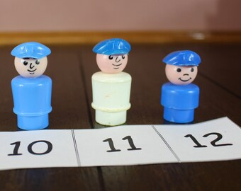 Vintage Fisher Price Little People with Hats-Farmers, Pilots, Stewardess, Boat Captains, Clowns---Choose One