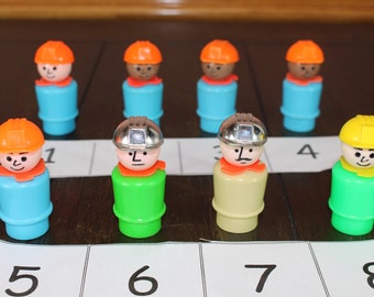 Details about   Fisher Price Little People 10 Construction/Mechanic Workers 