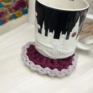 Gehäkelter Tassenhalter Untersetzer, Küchengeschenk, Muttertagsgeschenk, Couch Tassenhalter, Espresso oder Kaffeetassenhalter, Geschenk Freundin