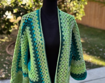 Crochet Hexagon Cardigan, Granny Hexagon, Handmade Crochet Sweater