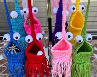 Crochet Alien Car accessory,  Air Plant holder